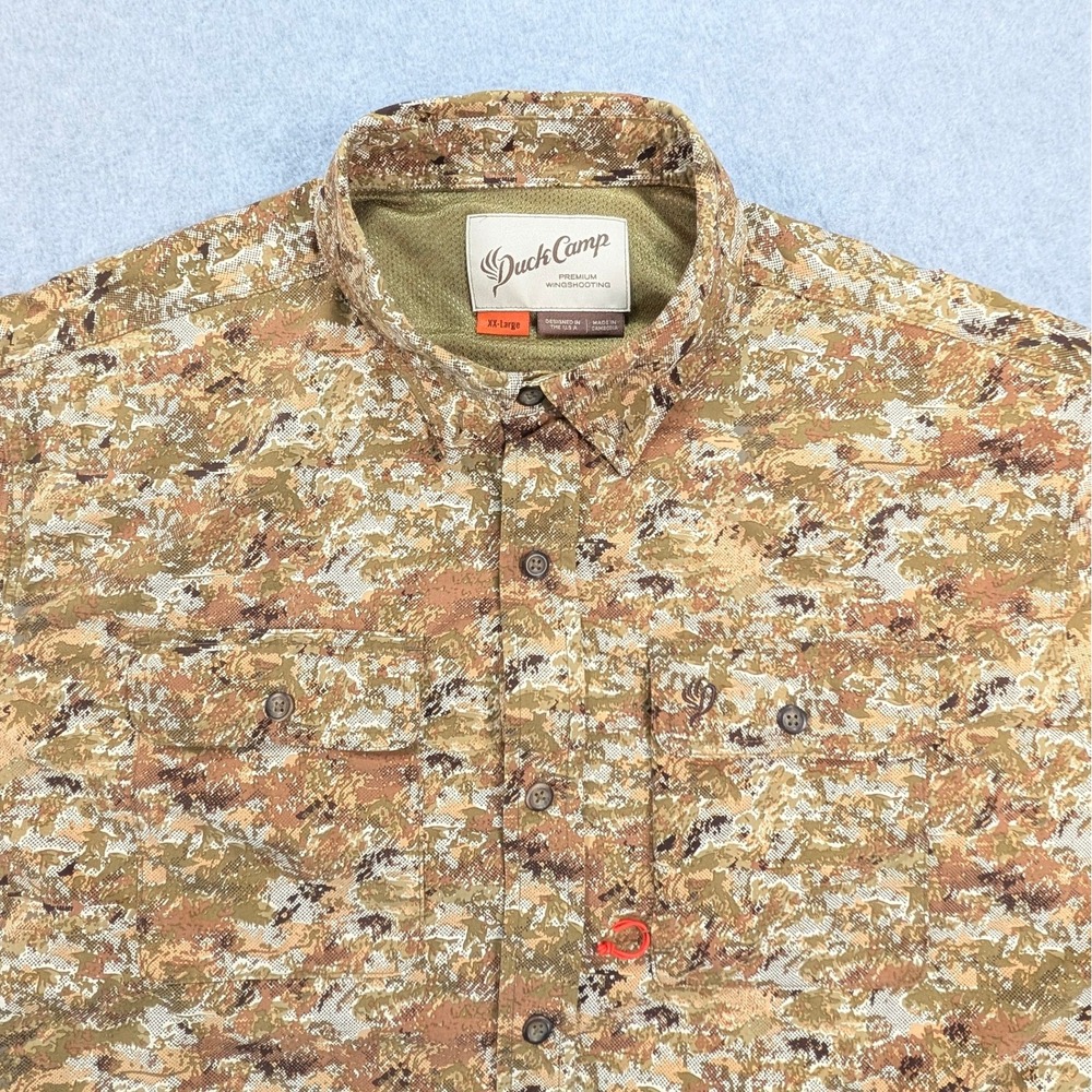 Duck Camp Midland 2.0 Wingshooting Camo Shirt Mens XXL Long Sleeve Hunting Shirt